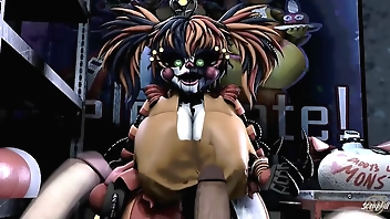 Fnaf Scrap.B Foursome w/Blowjob