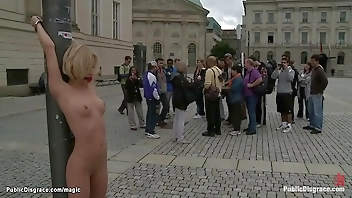 Euro blond deep throat fucked in public