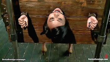 Locked in wall stock and back arched