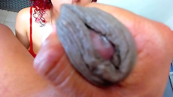 sucking his cock and playing with his foreskin