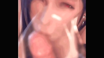 Tifa Blowjob Throat Fuck(a lot of saliva and cum)