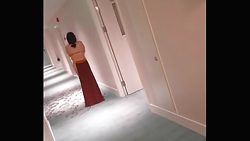 Beijing Dom: Chinese slave walking in hotel