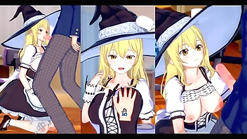 【エロゲーコイカツ！】東方 霧雨魔理沙におっぱい揉みまくりH！3DCG巨乳アニメ動画(東方プロジェクト)【ヘンタイゲーム】