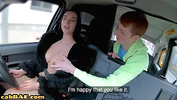Bigbreasts taxi driver sucks in POV before backseat sex