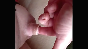 Man in bra small dick fuck