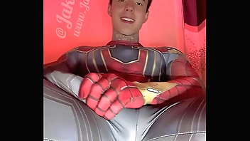 Jakipz Strokes His Massive Cock In Super Hero Costumes Before Shooting A Huge Load
