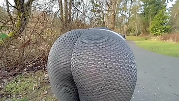 Candid Booty Girl Park Walking