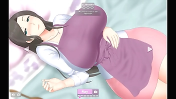 Oppai Muse [ Hentai Games PornPlay ] Ep.1 Undressing a redhead on the beach then a gamer girl and a sexy waifu brunette housewife with gigantic tits