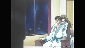 BDSM japanese teen rides cock in Anime Film