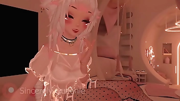 Neko Girlfriend makes you sleepy at a rainy night - Lewd - Kissing - Meow - Purring ASMR ROLEPLAY