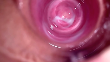 Camera deep inside Mia's teen vagina