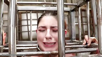 Babe in strait jacket group fucked