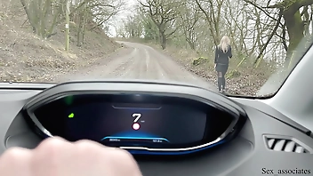 Lost British chav is picked up and fucked in the car in public