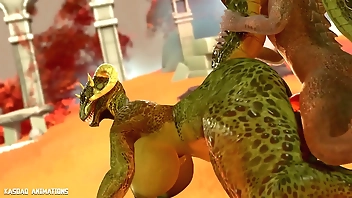 Sexy Argonian gets her fat ass pounded hard