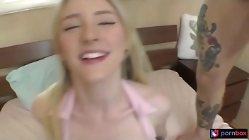 Monster Cock Makes Tiny Blonde Orgasm Non-Stop