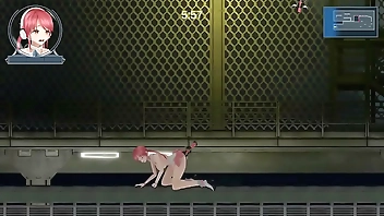 Red haired girl has sex with robot man in Idol run hentai act erotic game