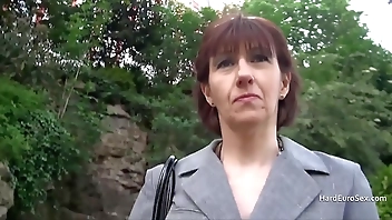 Skinny mature cocksucker also takes anal