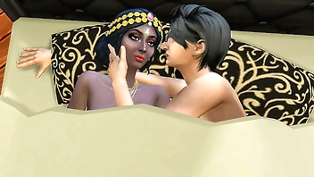 Indian step-mom share bed with step son in the hotel room because there was no other free one - Desi mature aunty