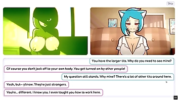 Nicole Risky Job [Hentai game PornPlay ] Ep.6 she show her face on cam while sucking a big dildo