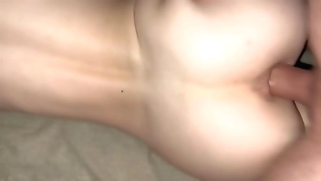 Fucking a young girl with big tits in a tight ass