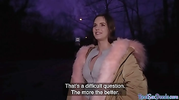 POV busty babe4cash closeup sucks n rides BWC after casting