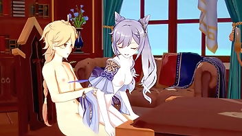 Genshin Impact Hentai - Aether x Ganyu Blowjob and fucked - Japanese Asian Manga Anime Game Porn