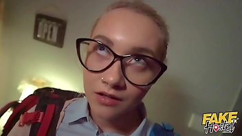 Fake Hostel Halloween Special - The Haunted Locker - sweet horny teen with small tits gets super wet riding a massive cock of older man