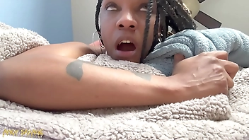 Big tits BLACK MILF Pov Blowjob & SQUIRT for white king