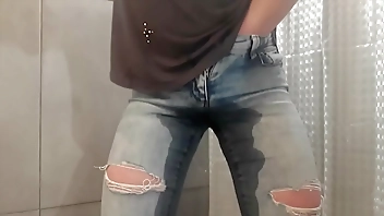 Compilation 8 Videos of My Wetting Jeans and Pants plus High Heels