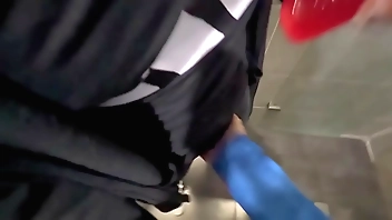 My gym partner and I were horny and we ended up masturbating in the gym bathroom.