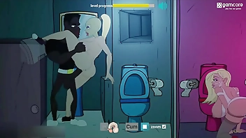 Fuckerman - Anal fuck Prostitute in Club Bathroom - 2D Cartoon Animated Porn