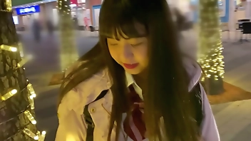 ハメ撮り K県立③ 放課後中出し イルミネーションデートからホテルでハメ撮り さらさらの黒髪を振り乱しながらの生チン騎乗位