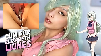 Elizabeth Liones from seven deadly sins cosplay RED LIGHT GREEN LIGHT jerk off game can you win in this game??