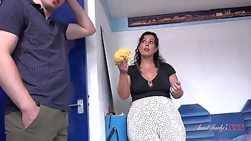 AuntJudysXXX - Big Ass Stepmom Montse finds her panties in Stepson's room