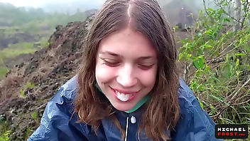 The Riskiest Public Blowjob In The World On Top Of An Active Bali Volcano - POV