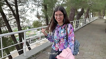 Picked up a cutie on the street, fucked and cum on her glasses