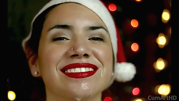 Merry Christmas! Holiday blowjob and facial!   Bonus photo session!
