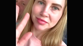 Almost got Caught Jerking off Husband's Cock on the Bus... but he still Cum