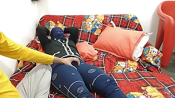 Bouncing my girlfriend tits up n down armpit licking Desi young couples fucking