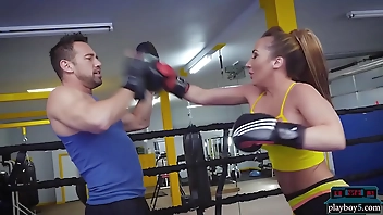 Playboy5.com - Big ass and tits Italian MILF Richelle Ryan sex in the gym with boxing coach