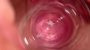 Camera deep inside Mia's vagina
