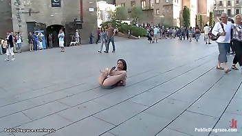 Spanish hottiewalked in crowded streets