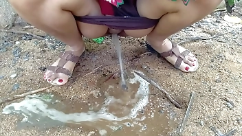 Desi Indian Bhabhi Outdoor Public Pissing Video Compilation