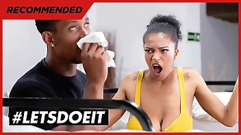 HORNYHOSTEL - (Tina Fire, Jesus Reyes) - Huge Tits Ebony Latina Gets Her Pussy Banged By BBC Panty Sniffer