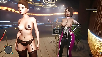 SunbayCity [PornPlay 3D Hentai game] Ep.2 Lesbian strapon training in GTA5 parody