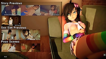 Our appartment [Hentai SFM game] Ep.2 Rainbow party girl enjoy a huge dildo