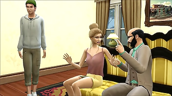 step Dad compelled step Mom to fuck with virgin step son - family sex