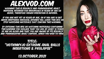 Hotkinkyjo extreme anal balls insertions & prolapse