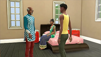 भारतीय पति ने अपनी देसी पत्नी को एक युवक के साथ उसके जन्मदिन के लिए एक आश्चर्य के रूप में साझा किया, फिर यह एक समूह में बदल गया - व्यभिचारी पति