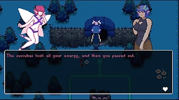 Doki Doki Tri-line [Hentai NSFW game] Ep.2 lovely lesbian succubus not so romantic sex